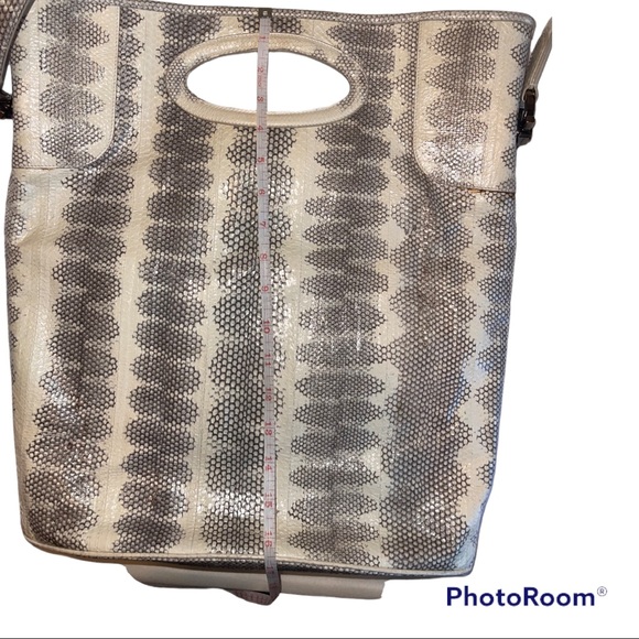 Salvatore Ferragamo Snakeskin Python Leather Tote Shoulder Bag beige - Picture 6 of 13